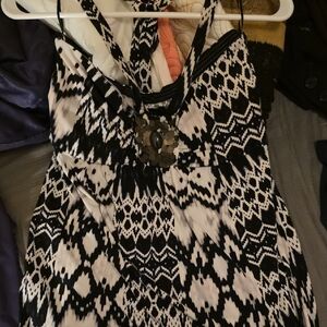 Attention Black and White Patterned Blouse